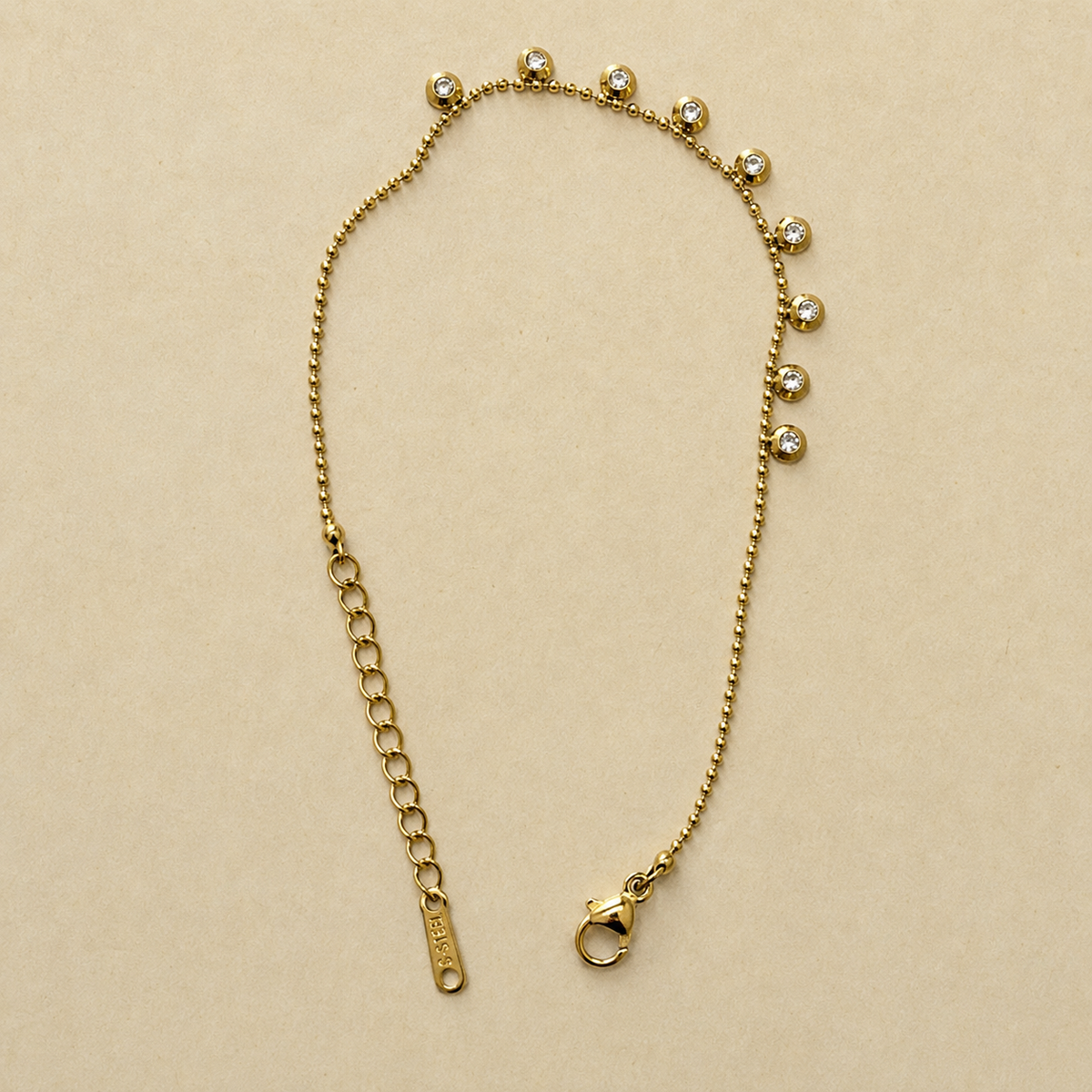 Chérie Droplet gold-plated dangling crystal bracelet