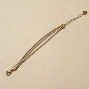 Perlée Brilliance gold-plated three-strand crystal bracelet
