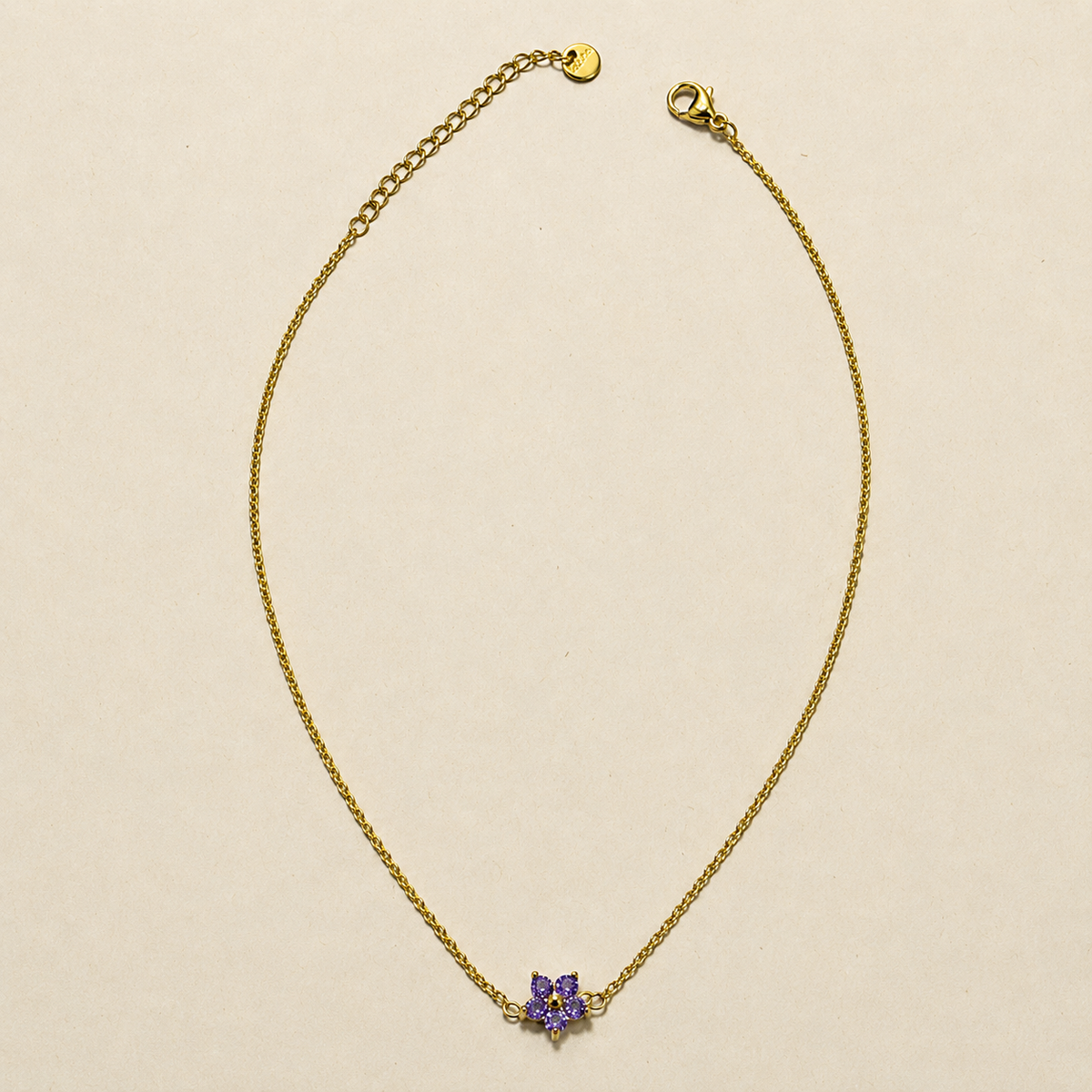 The Petite Violette purple crystal butterfly necklace