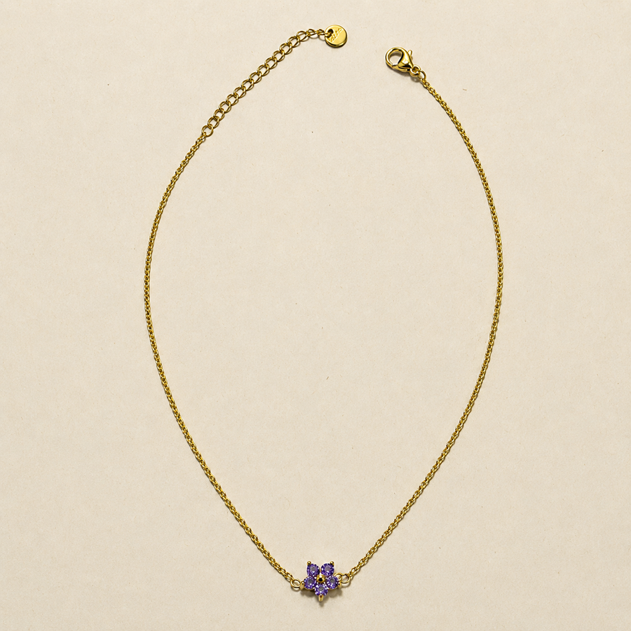 The Petite Violette purple crystal butterfly necklace